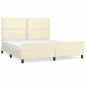 vidaXL Estructura de cama con cabecero cuero sintético crema 180x200cm vidaXL Estructura de cama con cabecero cuero sintético crema 180x200cm