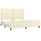 vidaXL Estructura de cama con cabecero cuero sintético crema 180x200cm vidaXL Estructura de cama con cabecero cuero sintético crema 180x200cm