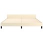 vidaXL Estructura de cama con cabecero cuero sintético crema 180x200cm vidaXL Estructura de cama con cabecero cuero sintético crema 180x200cm