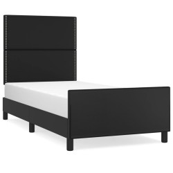 vidaXL Estructura de cama con cabecero cuero sintético negro 100x200cm