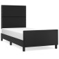vidaXL Estructura de cama con cabecero cuero sintético negro 100x200cm vidaXL Estructura de cama con cabecero cuero sintético negro 100x200cm