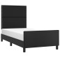 vidaXL Estructura de cama con cabecero cuero sintético negro 100x200cm vidaXL Estructura de cama con cabecero cuero sintético negro 100x200cm