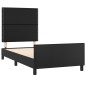 vidaXL Estructura de cama con cabecero cuero sintético negro 100x200cm vidaXL Estructura de cama con cabecero cuero sintético negro 100x200cm