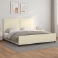 vidaXL Estructura de cama con cabecero cuero sintético crema 200x200cm