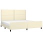 vidaXL Estructura de cama con cabecero cuero sintético crema 200x200cm
