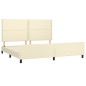 vidaXL Estructura de cama con cabecero cuero sintético crema 200x200cm