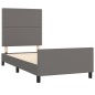 vidaXL Estructura de cama con cabecero cuero sintético gris 80x200 cm vidaXL Estructura de cama con cabecero cuero sintético gris 80x200 cm