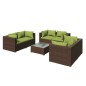 vidaXL Set muebles de jardín 7 piezas y cojines ratán sintético marrón vidaXL Set muebles de jardín 7 piezas y cojines ratán sintético marrón