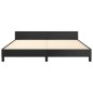 vidaXL Estructura de cama con cabecero cuero sintético negro 180x200cm vidaXL Estructura de cama con cabecero cuero sintético negro 180x200cm