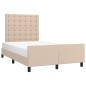 vidaXL Estructura de cama cabecero cuero sintético capuchino 120x200cm vidaXL Estructura de cama cabecero cuero sintético capuchino 120x200cm