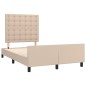 vidaXL Estructura de cama cabecero cuero sintético capuchino 120x200cm vidaXL Estructura de cama cabecero cuero sintético capuchino 120x200cm
