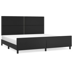 vidaXL Estructura de cama con cabecero cuero sintético negro 200x200cm