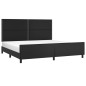 vidaXL Estructura de cama con cabecero cuero sintético negro 200x200cm vidaXL Estructura de cama con cabecero cuero sintético negro 200x200cm
