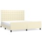vidaXL Estructura de cama con cabecero cuero sintético crema 180x200cm vidaXL Estructura de cama con cabecero cuero sintético crema 180x200cm