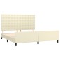 vidaXL Estructura de cama con cabecero cuero sintético crema 180x200cm vidaXL Estructura de cama con cabecero cuero sintético crema 180x200cm