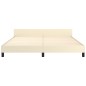 vidaXL Estructura de cama con cabecero cuero sintético crema 180x200cm vidaXL Estructura de cama con cabecero cuero sintético crema 180x200cm