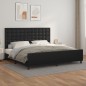 vidaXL Estructura de cama con cabecero cuero sintético negro 200x200cm vidaXL Estructura de cama con cabecero cuero sintético negro 200x200cm
