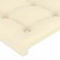 vidaXL Estructura de cama con cabecero cuero sintético crema 90x200 cm