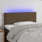 vidaXL Cabecero con LED de tela marrón oscuro 90x5x78/88 cm