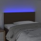 vidaXL Cabecero con LED de tela marrón oscuro 90x5x78/88 cm