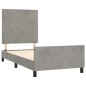 vidaXL Estructura de cama con cabecero terciopelo gris claro 100x200cm vidaXL Estructura de cama con cabecero terciopelo gris claro 100x200cm