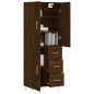 vidaXL Aparador alto madera contrachapada marrón roble 69,5x34x180 cm vidaXL Aparador alto madera contrachapada marrón roble 69,5x34x180 cm