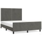 vidaXL Estructura cama con cabecero terciopelo gris oscuro 140x200 cm vidaXL Estructura cama con cabecero terciopelo gris oscuro 140x200 cm