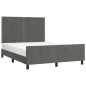 vidaXL Estructura cama con cabecero terciopelo gris oscuro 140x200 cm vidaXL Estructura cama con cabecero terciopelo gris oscuro 140x200 cm