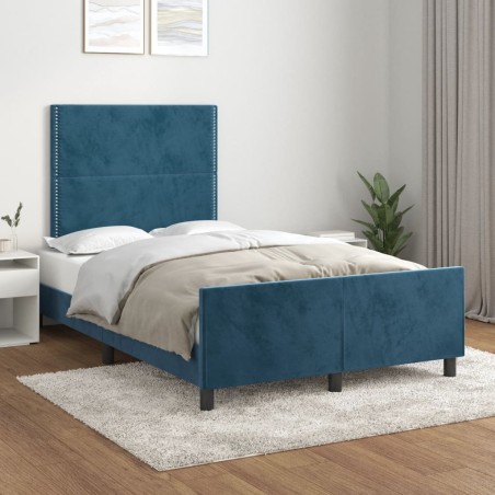 vidaXL Estructura cama con cabecero terciopelo azul oscuro 120x200cm