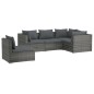 vidaXL Set de muebles de jardín 5 pzas y cojines ratán sintético gris vidaXL Set de muebles de jardín 5 pzas y cojines ratán sintético gris