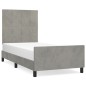 vidaXL Estructura de cama con cabecero terciopelo gris claro 90x200 cm vidaXL Estructura de cama con cabecero terciopelo gris claro 90x200 cm