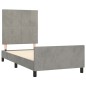 vidaXL Estructura de cama con cabecero terciopelo gris claro 90x200 cm vidaXL Estructura de cama con cabecero terciopelo gris claro 90x200 cm