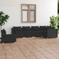 vidaXL Set de muebles de jardín 6 pzas y cojines ratán sintético negro vidaXL Set de muebles de jardín 6 pzas y cojines ratán sintético negro