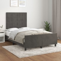 vidaXL Estructura cama con cabecero terciopelo gris oscuro 120x200 cm