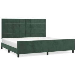 vidaXL Estructura cama con cabecero terciopelo verde oscuro 200x200 cm