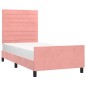 vidaXL Estructura de cama con cabecero de terciopelo rosa 90x200 cm vidaXL Estructura de cama con cabecero de terciopelo rosa 90x200 cm