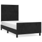 vidaXL Estructura de cama con cabecero de terciopelo negro 100x200 cm vidaXL Estructura de cama con cabecero de terciopelo negro 100x200 cm
