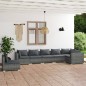 vidaXL Set de muebles de jardín 7 pzas y cojines ratán sintético gris vidaXL Set de muebles de jardín 7 pzas y cojines ratán sintético gris