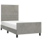 vidaXL Estructura de cama con cabecero terciopelo gris claro 100x200cm vidaXL Estructura de cama con cabecero terciopelo gris claro 100x200cm