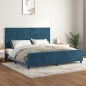 vidaXL Estructura cama con cabecero terciopelo azul oscuro 200x200 cm