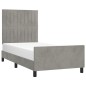vidaXL Estructura de cama con cabecero terciopelo gris claro 100x200cm vidaXL Estructura de cama con cabecero terciopelo gris claro 100x200cm