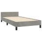 vidaXL Estructura de cama con cabecero terciopelo gris claro 100x200cm vidaXL Estructura de cama con cabecero terciopelo gris claro 100x200cm