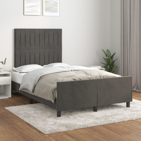 vidaXL Estructura cama con cabecero terciopelo gris oscuro 120x200 cm