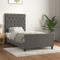 vidaXL Estructura de cama con cabecero terciopelo gris oscuro 80x200cm