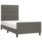 vidaXL Estructura de cama con cabecero terciopelo gris oscuro 80x200cm