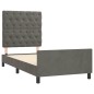 vidaXL Estructura de cama con cabecero terciopelo gris oscuro 80x200cm