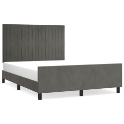 vidaXL Estructura cama con cabecero terciopelo gris oscuro 140x200 cm
