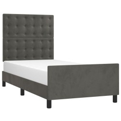 vidaXL Estructura de cama con cabecero terciopelo gris oscuro 80x200cm