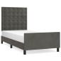 vidaXL Estructura de cama con cabecero terciopelo gris oscuro 80x200cm vidaXL Estructura de cama con cabecero terciopelo gris oscuro 80x200cm