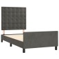 vidaXL Estructura de cama con cabecero terciopelo gris oscuro 80x200cm vidaXL Estructura de cama con cabecero terciopelo gris oscuro 80x200cm
